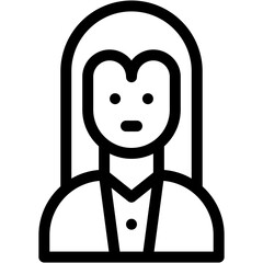 Vector Icon Woman, portrait, female, avatar, long hair