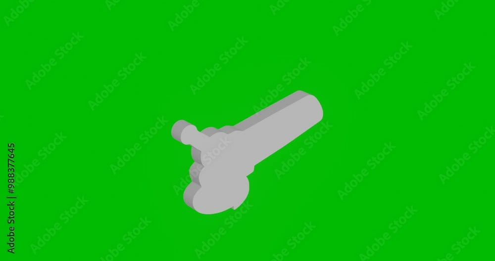 Poster animation of rotation of a white angle grinder symbol with shadow. simple and complex rotation. seam