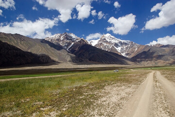 Mountains in Pamir in the Gorno-Badakhshan region in Tajikistan