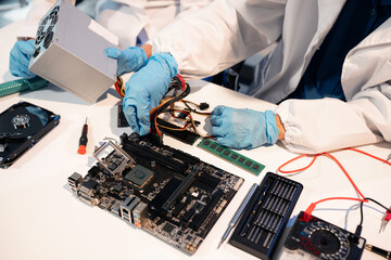 Repairing and upgrade mobile phone, electronic, computer hardware and technology concept.
