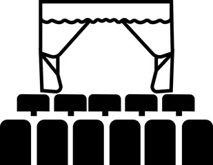 Entertainment and performance vector icon. Theater and cinema symbol, Movie industry objects. Big movie reel. Open clapper board. isolated on transparent background, used for mobile app, web or ui.