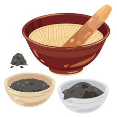 すり鉢と黒ごまセット