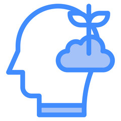 Vector Icon growth, mind, thought, user, human brain