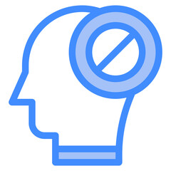 Vector Icon prohibition, mind, thought, user, human brain