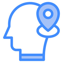 Vector Icon location, mind, thought, user, human brain