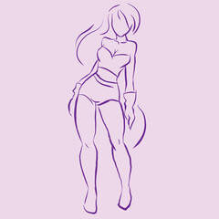 body of a girl vector for card decoration illustration