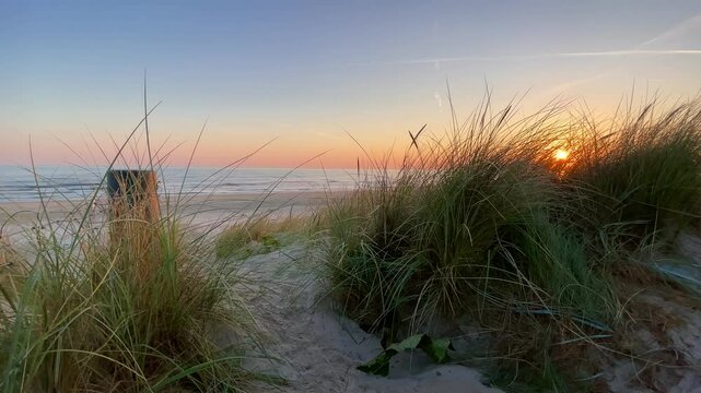calm sunset evening on the beach of Baltic Sea