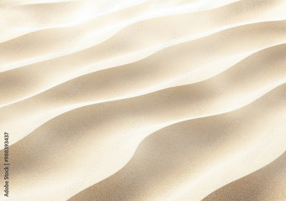 Poster aerial view of smooth wavy sand forming a texture background