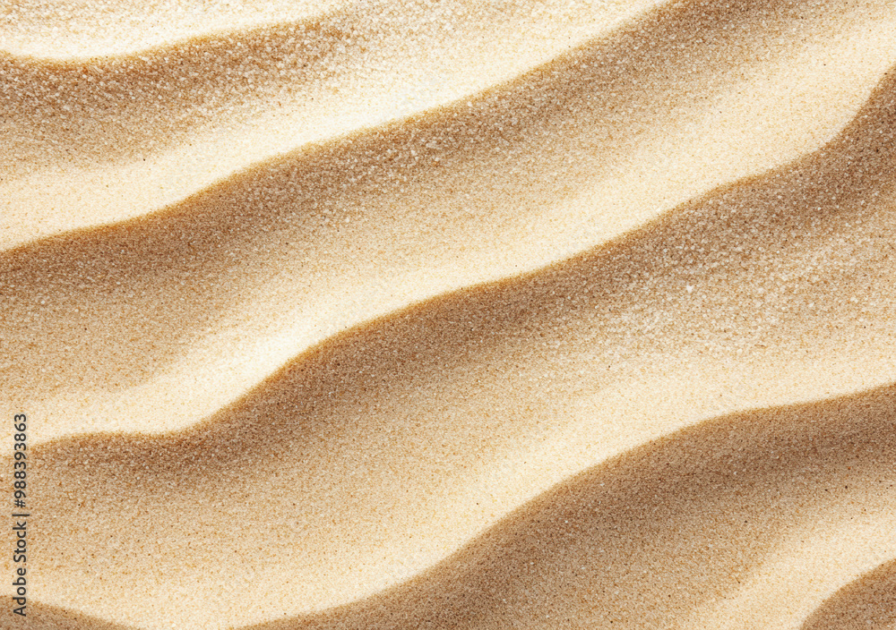 Poster closeup of smooth wavy desert sand texture forming a pattern