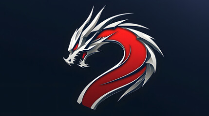 A bold dragon design with metallic textures, showcasing power and dominance, suitable for an automotive logo or industrial advertisement.