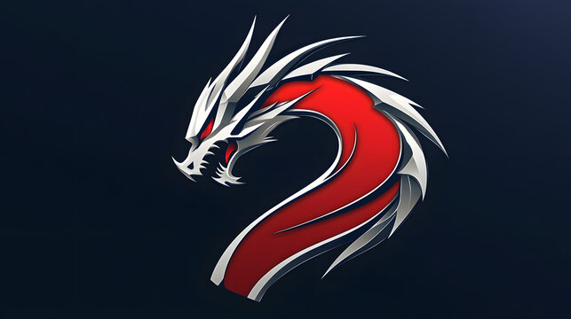 A bold dragon design with metallic textures, showcasing power and dominance, suitable for an automotive logo or industrial advertisement.