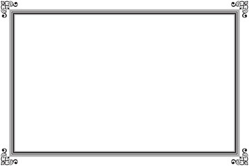 Elements of ornate vintage frames. Black on white classic calligraphy swirls, floral motifs. Design print for greeting cards, wedding invitations, restaurant menu, royal certificates. Set 201