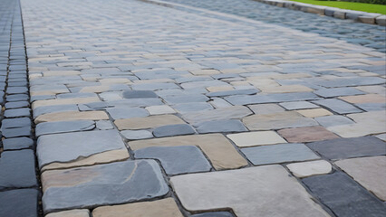 Pathway leading into the distance, framed by lush greenery or garden elements.





