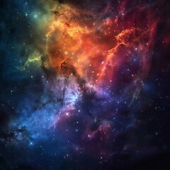 Naklejka premium Universe abstract background, colorful space galaxy clouds nebula, stary cosmos, universe wallpaper