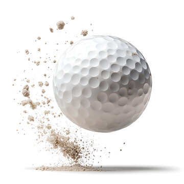 Golf ball in motion with sand explosion effect