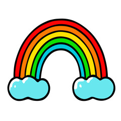 rainbow and clouds vektor