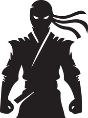 Ninja silhouette -vector image of ninja - black and white ninja 