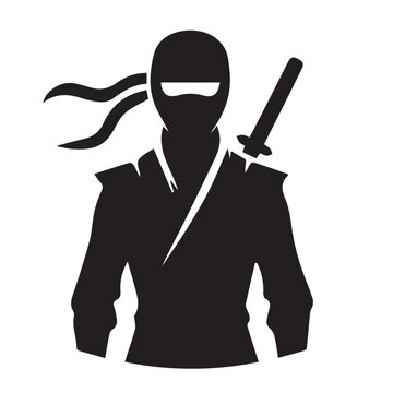 recommend clip art: Ninja silhouette -vector image of ninja - black and white ninja 