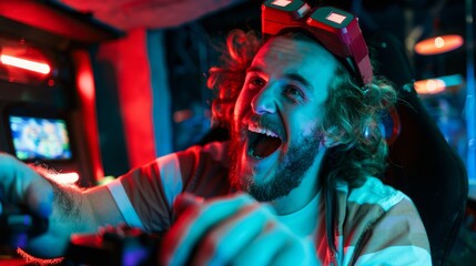 Fototapeta premium free, game, joy, controller, video, screen, excitement, characters, landscapes, hovering, gaming, entertainment, play, interactive, digital, technology, fun, leisure, pastime, thrill, adventure, fanta