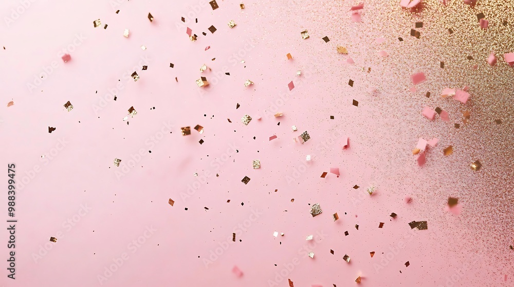 Poster elegant new year card featuring soft pink gradient background with metallic gold edges and a touch o