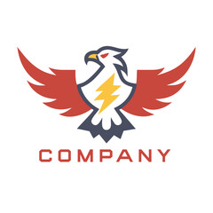 Obraz premium Eagle logo, eagle logo symbolizes lightning and electricity