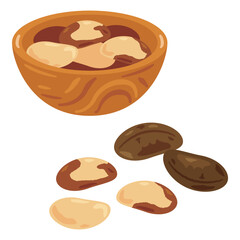 ボウルに盛られたブラジルナッツセット