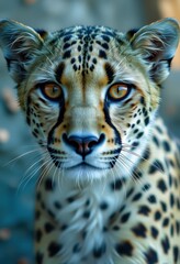 close up portrait of a leopard