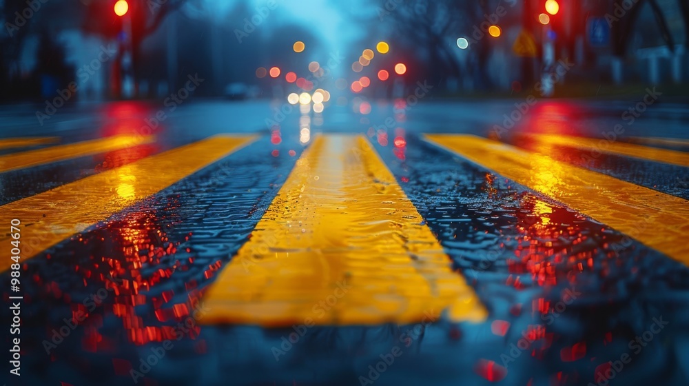 Poster capture the resilience of self-healing road markings and signage, where fading and damage from traff