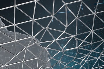 Obraz premium Modern Silver Lattice Patterns Illustrating Systemic Unity in Digital Design