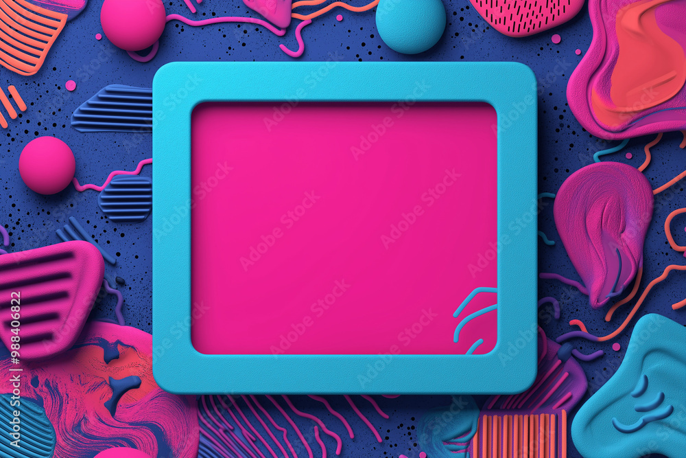 Aufkleber frame background with retro creative elements