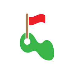 Golf tee icon logo design template isolated illustration