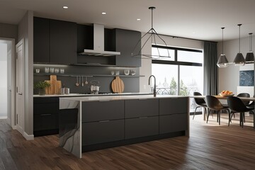 Innovative 3D Perspectives on Modern Kitchen Design Exploration