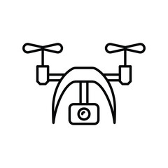 camera drone line icon with white background vector stock illustration