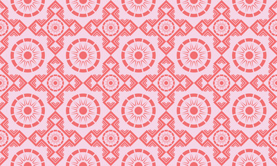Seamless geometric and floral pattern