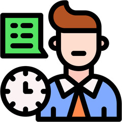 Vector Icon usinessman, consultant, manager, time, human