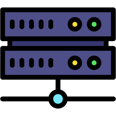 Vector Icon infrastructure, hosting, network, server, software