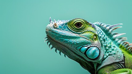 Fototapeta premium iguana head isolated on solid background