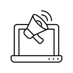 marketing line icon with white background vector stock illustration