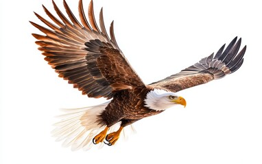 A hyper realistic image of a majestic eagle in flight