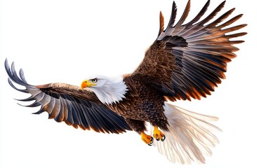 Obraz premium A hyper realistic image of a majestic eagle in flight