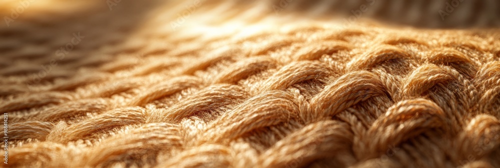 Aufkleber woven textures in soft light, intricate fibers illuminated by gentle shadows, creating a serene and 