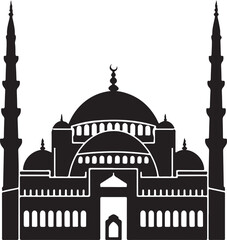 Mosque silhouette illustraion vector .