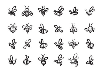 Doodle 360 degree. Hand drawn outline style set