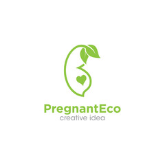 Fototapeta premium Creative Pregnant Concept Logo Design Template