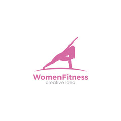 Women Fitness Silhouette Concept Logo Design Template