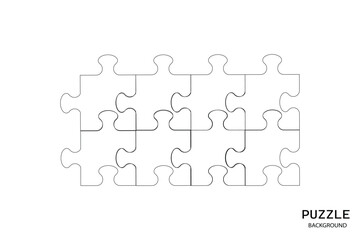 Puzzle pieces infographic vector set. Puzzle jigsaw on white background. Set of puzzle pieces. Vector illustration