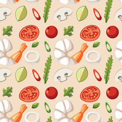 Seamless Vegetable Pattern Illustration