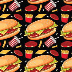 Fast Food Seamless Pattern