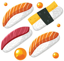 Colorful Sushi Seamless Pattern