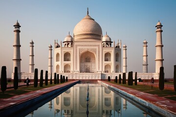 Obraz premium Stunning Architectural Splendor of the Taj Mahal in Agra India